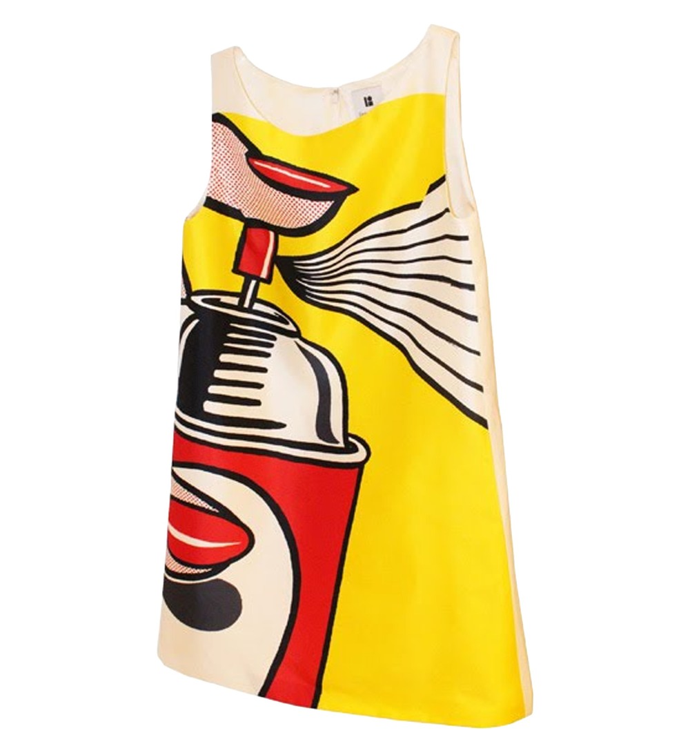Lisa Perry x Roy Lichtenstein Spray Paint Pop-Art Shift Mini Dress